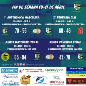 Todos los equipos de Baloncesto Criptana consiguen vencer en sus respectivos partidos de liga