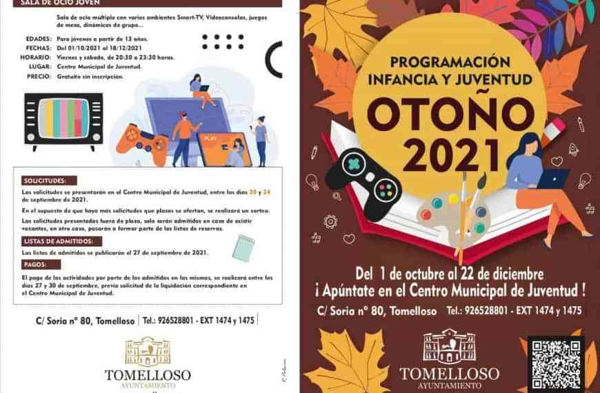 Programación “Otoño 2021 de Infancia y Juventud” en Tomelloso del 1 de octubre al 22 de diciembre