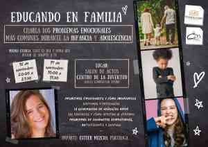 Charla “Educando en Familia” en el Centro de la Juventud de Tomelloso el 18 y 19 de noviembre