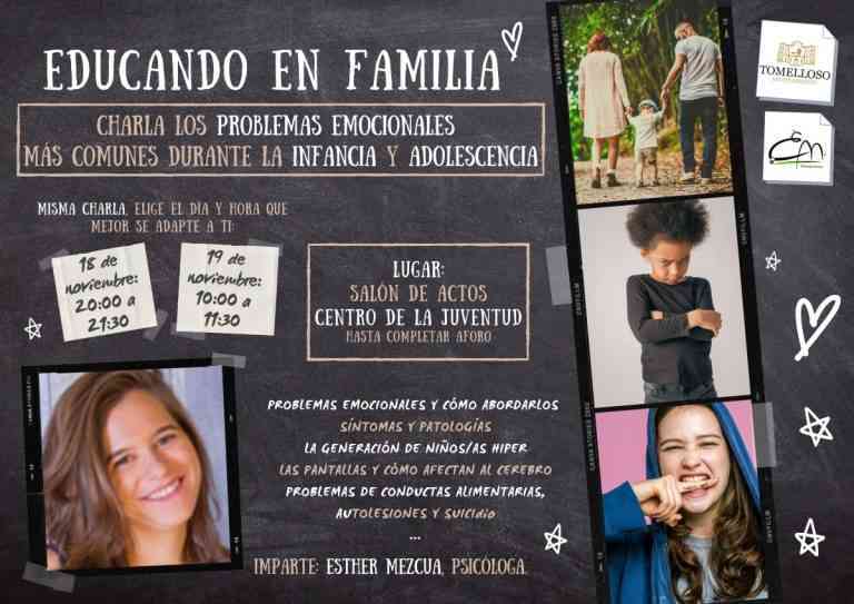 Charla “Educando en Familia” en el Centro de la Juventud de Tomelloso el 18 y 19 de noviembre Charla “Educando en Familia” en el Centro de la Juventud de Tomelloso el 18 y 19 de noviembre
