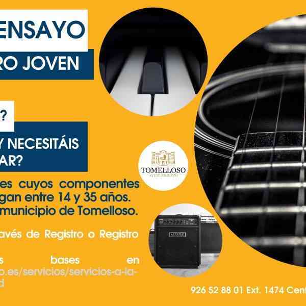 Convocatoria de uso de locales de ensayo en el Centro Municipal de la Juventud de Tomelloso