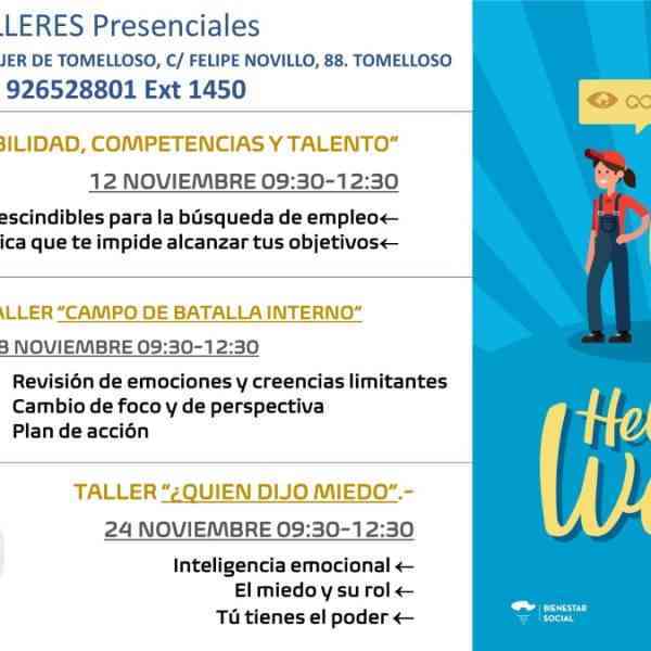 Taller presencial «¿Quién dijo miedo?” del Centro de la Mujer de Tomelloso el 24 de noviembre