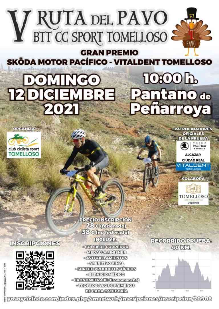 V Ruta del Pavo BTT el domingo 12 de diciembre a las 10 horas organizado por Sport Tomelloso