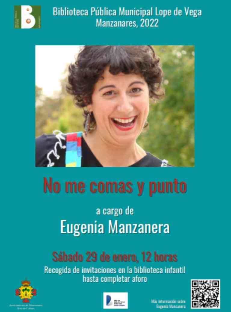 “No me comas y punto” el sábado 29 de enero a las 12 h. en la Biblioteca Municipal de Manzanares “No me comas y punto” el sábado 29 de enero a las 12 h. en la Biblioteca Municipal de Manzanares