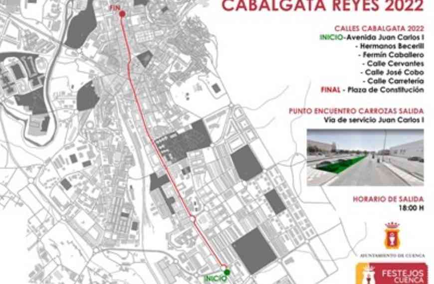 Restricciones de tráfico por el recorrido de la cabalgata de Reyes este miércoles en la ciudad de Cuenca