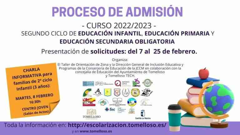 Charla informativa para familias de segundo ciclo de Infantil el 8 de febrero en el Centro Joven de Tomelloso Charla informativa para familias de segundo ciclo de Infantil el 8 de febrero en el Centro Joven de Tomelloso