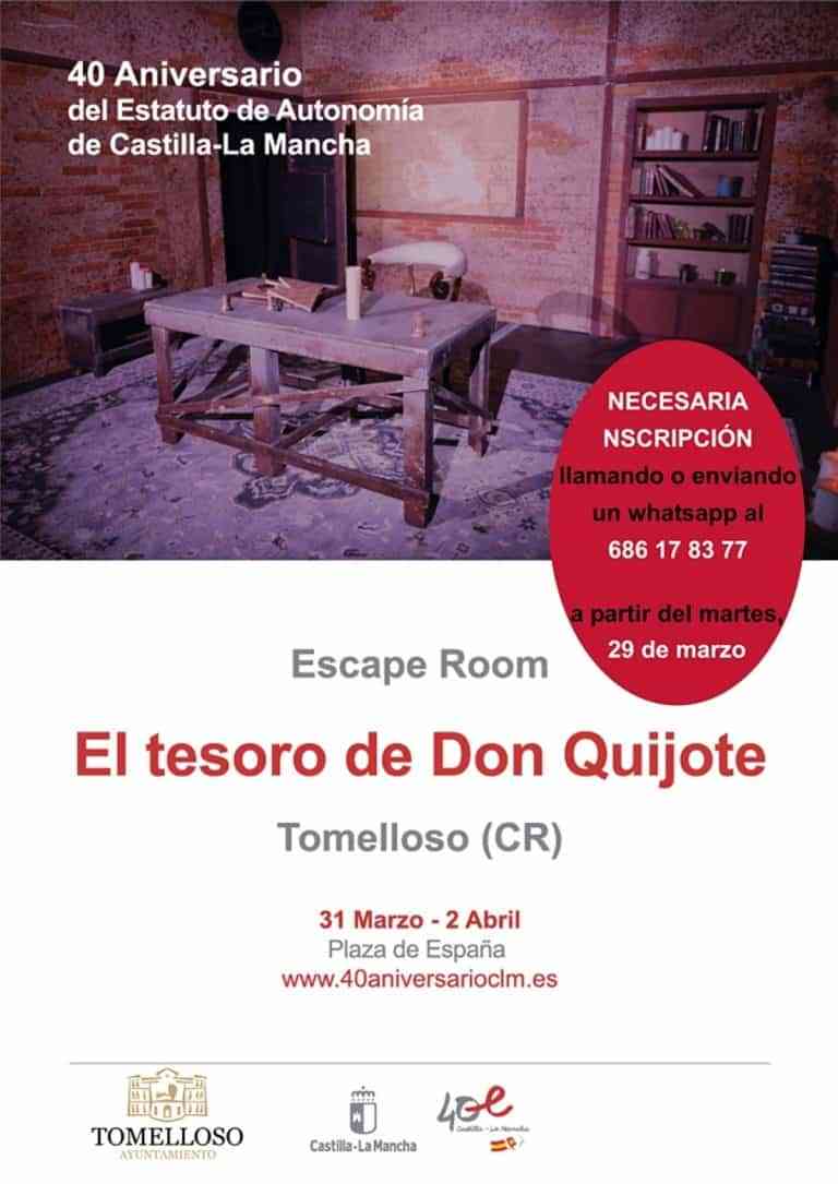 El escape room “El Tesoro del Quijote” llega a Tomelloso este fin de semana