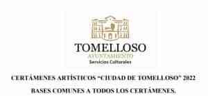 Participa en los Certámenes Artísticos “Ciudad de Tomelloso” 2022 en los que  podrán participar artistas tanto españoles como extranjeros
