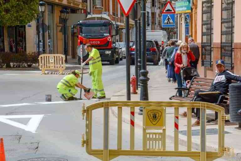 Proyecto de señalización horizontal para el mantenimiento de las calles principales de Tomelloso se encuentra en marcha