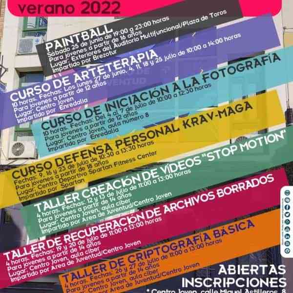 Cursos de verano gratuitos para jóvenes verano 2022 en Miguelturra