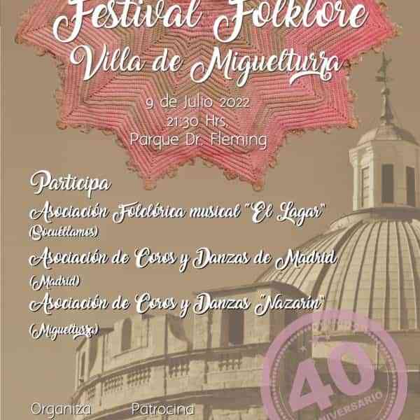39 Festival de Folklore “Villa de Miguelturra” el sábado 9 de julio a partir de las 21:30 horas en el Parque Doctor Fleming