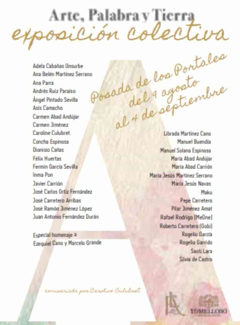 Exposición colectiva “Arte, palabra y tierra” será inaugurada el 9 de agosto en Posada de los Portales de Tomelloso