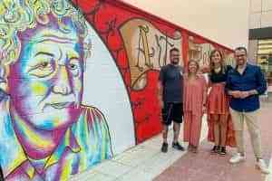 Un gran mural participativo  del artista Rooty rinde tributo a la familia de poetas Grande-Aguirre en Tomelloso