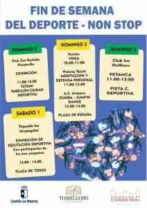 El fin de semana del deporte “Non Stop” este sábado y domingo 1 y 2 de octubre en Tomelloso