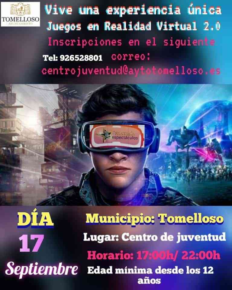 Juegos de realidad virtual para los jóvenes de Tomelloso el sábado 17 de septiembre en el Centro Municipal de Juventud