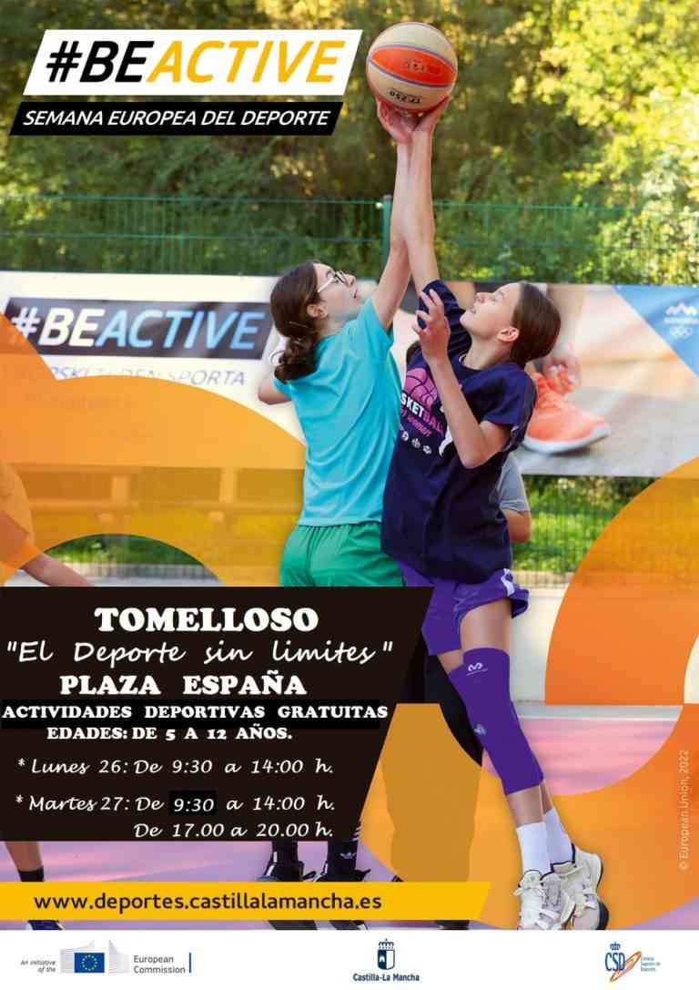 Actividades deportivas gratuitas por la Semana Europea del Deporte mañana, 27 de septiembre, en Tomelloso para el público en general