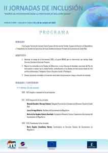 II edición de las Jornadas de Inclusión “Diseños de intervención desde la prestación de inclusión social” en Miguelturra el 25 y 26 de octubre