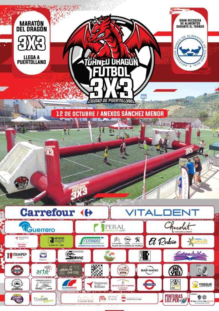El Torneo Dragón de Fútbol 3×3 este 12 de octubre en los los campos anexos del Sanchez Menor de Puertollano