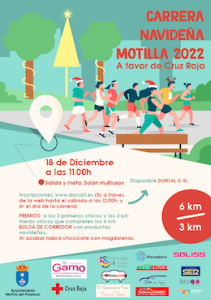 Carrera navideña Motilla del Palancar 2022 a beneficio de la Cruz Roja el 18 de diciembre a las 11 horas