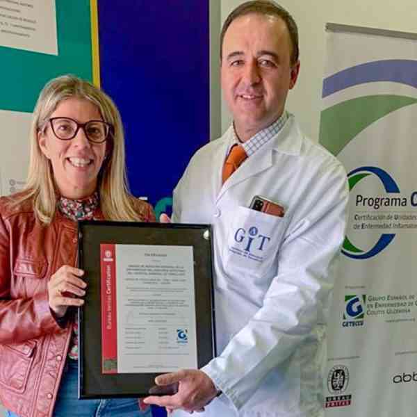 La Unidad de Enfermedad Inflamatoria Intestinal (EII) del Hospital de Tomelloso ha obtenido la certificación de calidad que concede GETECCU
