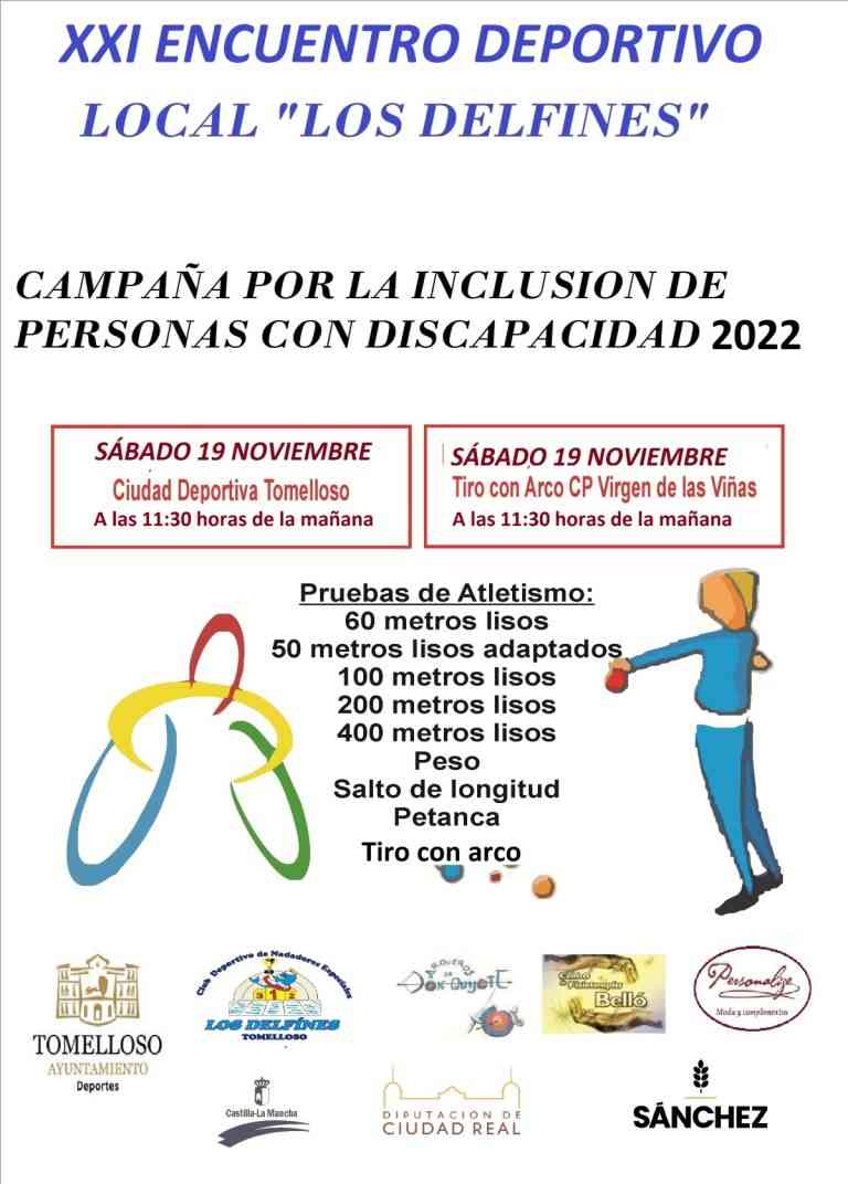 XXI Encuentro Deportivo Local del Club de Nadadores Especiales “Los Delfines” en Tomelloso este 19 de noviembre