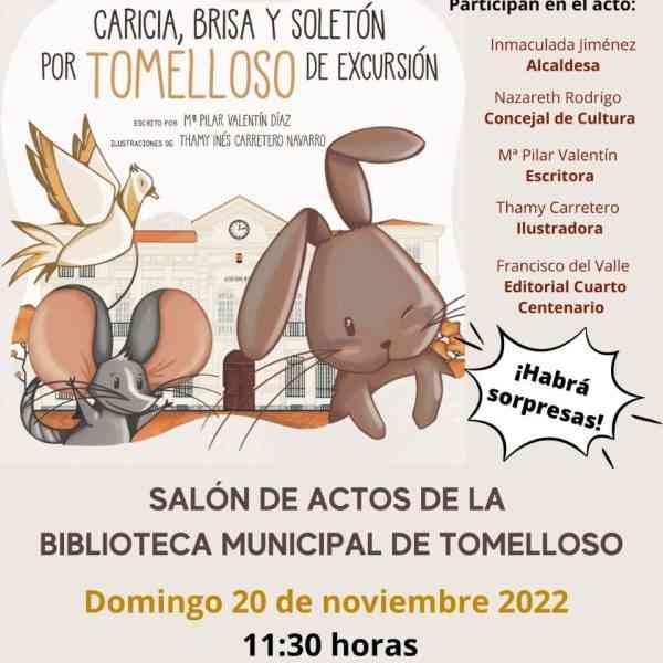 Presentarán el libro “Caricia, Brisa y Soletón por Tomelloso de excursión” este domingo 20 de noviembre por el Día Mundial de la Infancia
