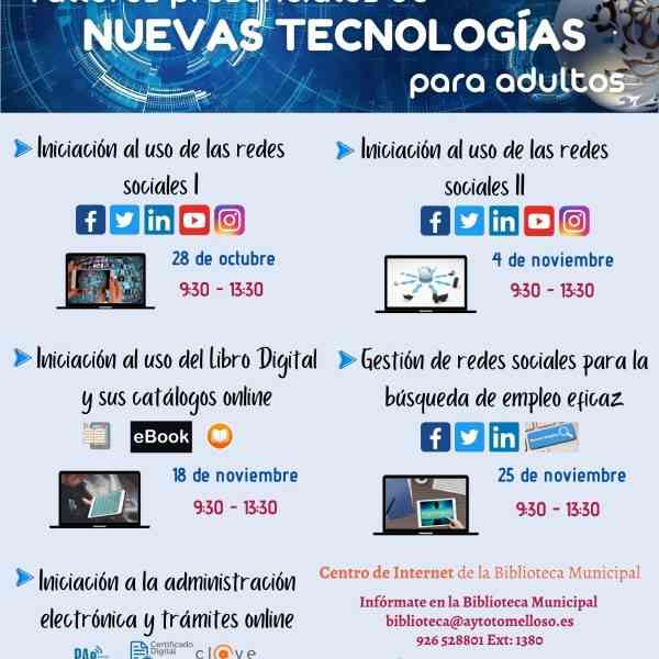 Este noviembre continúan los talleres de alfabetización digital presenciales en Tomelloso