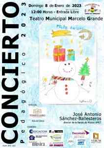 Concierto Pedagógico de la Asociación Unión Musical “Ciudad de Tomelloso” el 8 de enero en el Teatro Municipal Marcelo Grande