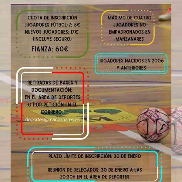 Inscripciones Abiertas hasta el 30 de Enero para la Liga Local de Fútbol Sala de Manzanares: ¡Participa si Naciste en 2006 o Antes!
