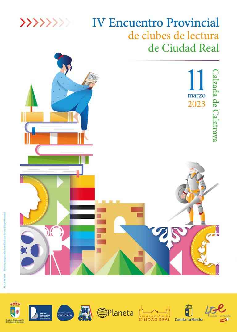 El cartel del IV Encuentro provincial de clubes de lectura de Ciudad Real está impregnado de las tradiciones y costumbres de Calzada gracias a Santi Chicharro.