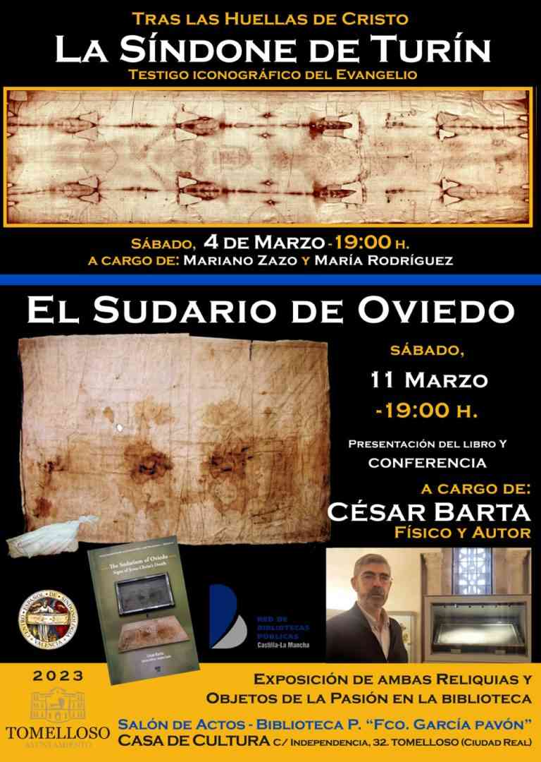 Conferencia sobre el sudario de Turín en la Casa de Cultura de Tomelloso este sábado 4 de marzo.