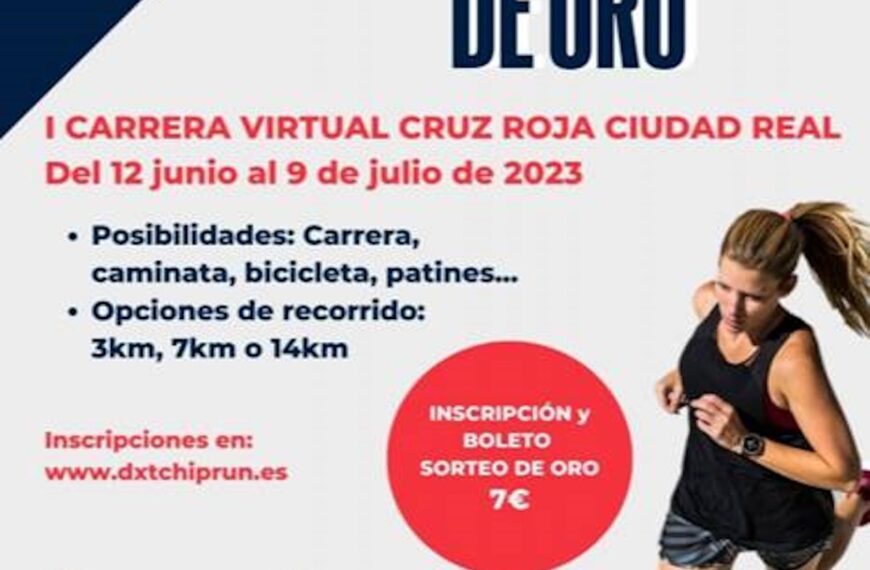 Participa en la I Carrera Virtual «Corazones de Oro» de la Cruz Roja de Ciudad Real ¡Inscríbete antes del 15 de julio!
