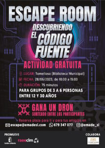 Escape Room “Descubriendo el código fuente” mañana 28 de junio en la Biblioteca Municipal Francisco García Pavón de Tomelloso