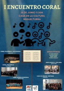 I Encuentro Coral gratuito en la Casa de la Cultura de Miguelturra el 25 de junio