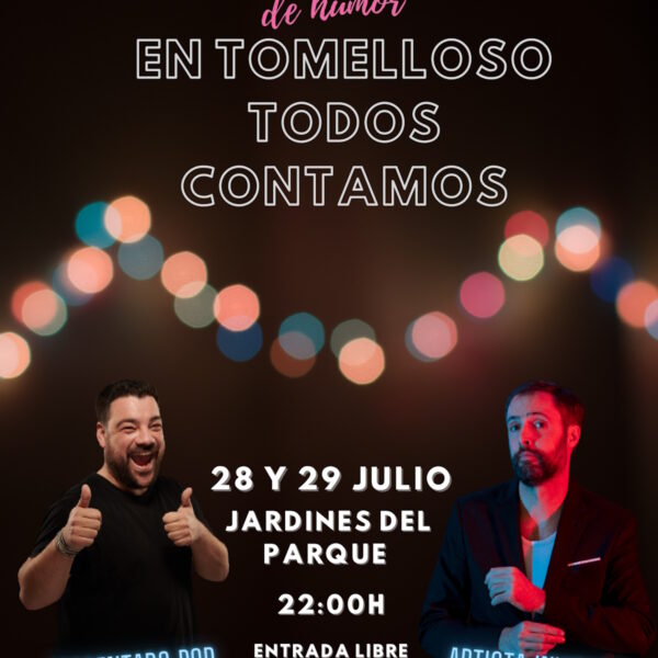 El XIII Certamen Nacional de Monólogos “En Tomelloso, todos contamos” este fin de semana en los Jardines del Parque entrada libre