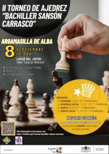 II Torneo de Ajedrez «Bachiller Sansón Carrasco» en Casa de Medrano, Argamasilla de Alba: emoción y estrategia.