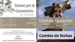 Reprogramación de los Paseos por el Cementerio organizados por el Ayuntamiento para la Festividad de Todos los Santos a los días 3, 5, 6 y 7 de noviembre