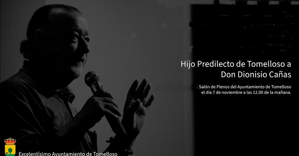 Sigue en Directo Hermanamiento de Dionisio Cañas como Hijo Adoptivo de Tomelloso en Acto Institucional – Emisión a las 12:00 h.