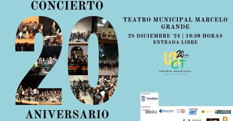Música Celebra 20 años de Melodías: Concierto de Aniversario Repasa su Historia con Entrada Gratuita Hasta Completar Aforo.