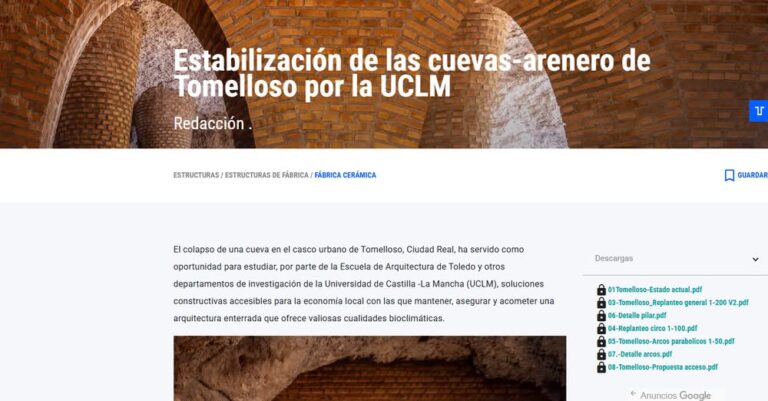 La Revista Tectónica destaca el proceso de estabilización en las cuevas-arenero de Tomelloso