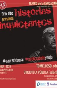 El Jueves 24, la Biblioteca Municipal Devela ‘Historias Inquietantes’, un Espectáculo de Narración Oral para Adultos por Félix Albo