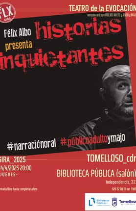 El Jueves 24, la Biblioteca Municipal Devela ‘Historias Inquietantes’, un Espectáculo de Narración Oral para Adultos por Félix Albo