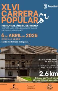 XLVI Carrera Popular ‘Memorial Ángel Serrano’ Arranca Este Domingo 6 de Abril a las 11:30h en la Plaza de España