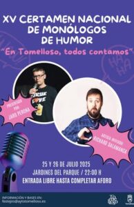 Jaro Perona Presentará el XV Certamen Nacional de Monólogos de Humor ‘En Tomelloso todos contamos’