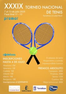 ¡El Torneo Nacional de Tenis PRAMAR-CODETOSA Llega a Tomelloso con Gran Expectativa!