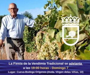 Celebración de la Vendimia Tradicional en Cueva-Bodega Orígenes Hoy a las 19:00 h