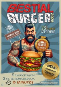 Desafío Bestial Burger 2025: Finalistas Enfrentan Consumo de 2 kg de Hamburguesas en 15 Minutos en Mercado de Abastos de Tomelloso – ¡Este Viernes 26 de Septiembre!