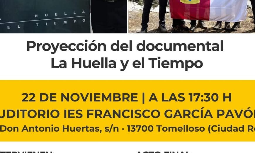 Este Sábado: Exhibición del Documental ‘La Huella y el Tiempo’ en IES García Pavón – Inscripciones Abiertas en Deportes Tomell