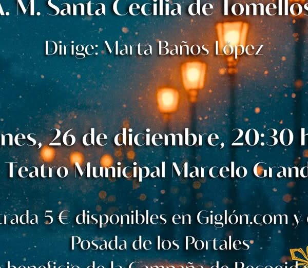 La A.M. Santa Cecilia Presenta su Concierto de Navidad el Viernes 26 de Diciembre en el Teatro Municipal ‘Marcelo Gr’