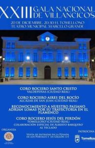 XXIII Gala Nacional de Villancicos Patrocinada por la Asociación Coro Rociero ‘Jesús del Perdón’ se llevará a cabo este Sábado en el Teatro